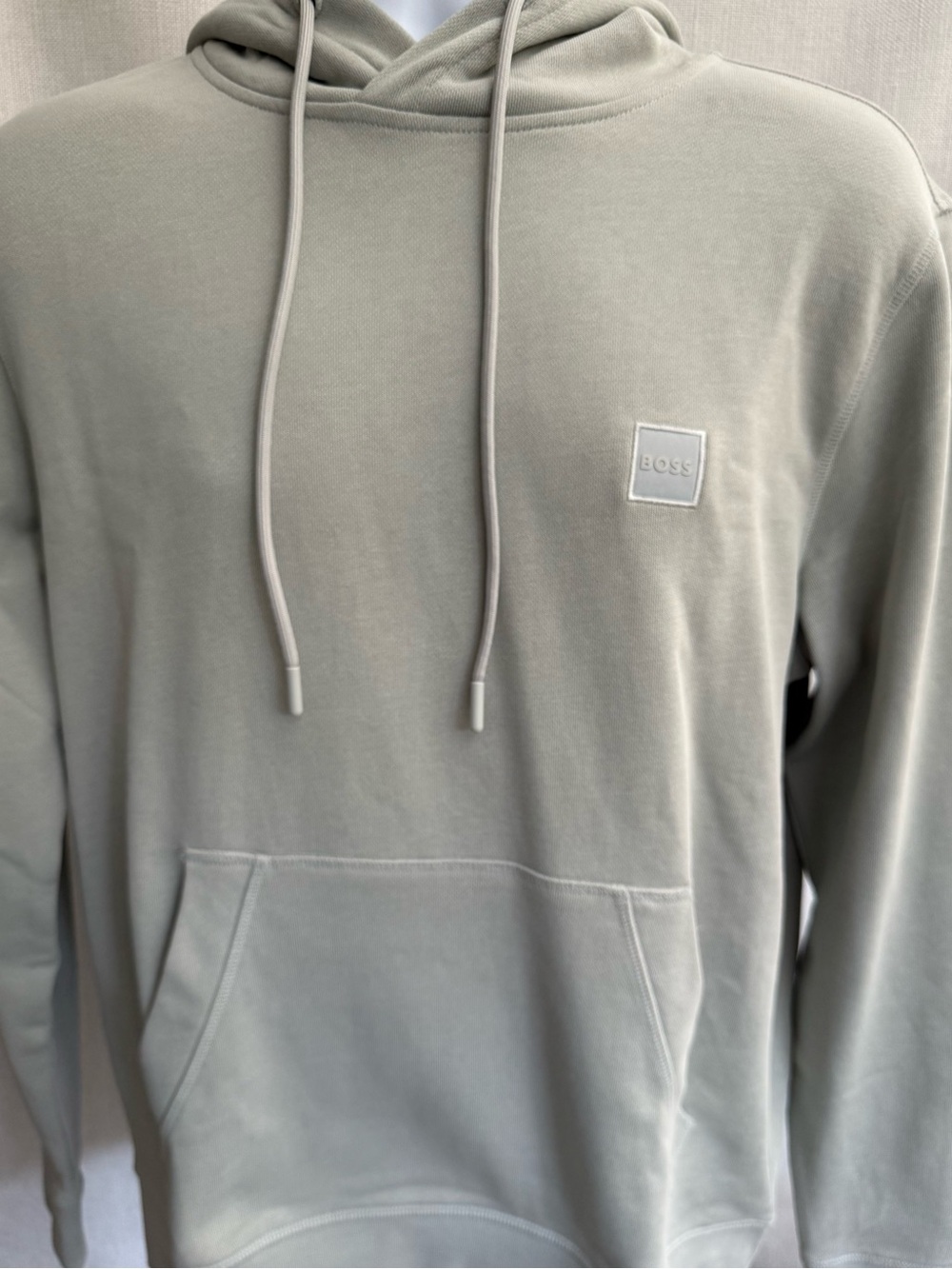 BOSS Men's Light Sage Green Pullover Hoodie